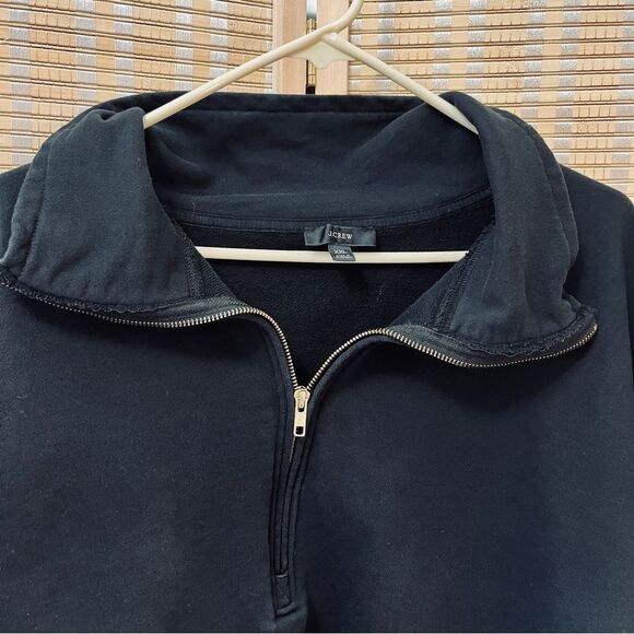 J Crew Black French Terry half  zip sweatshirt XXL - Picture 4 of 10
